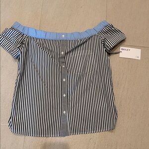 Bailey 44 Blue and White Striped Blouse